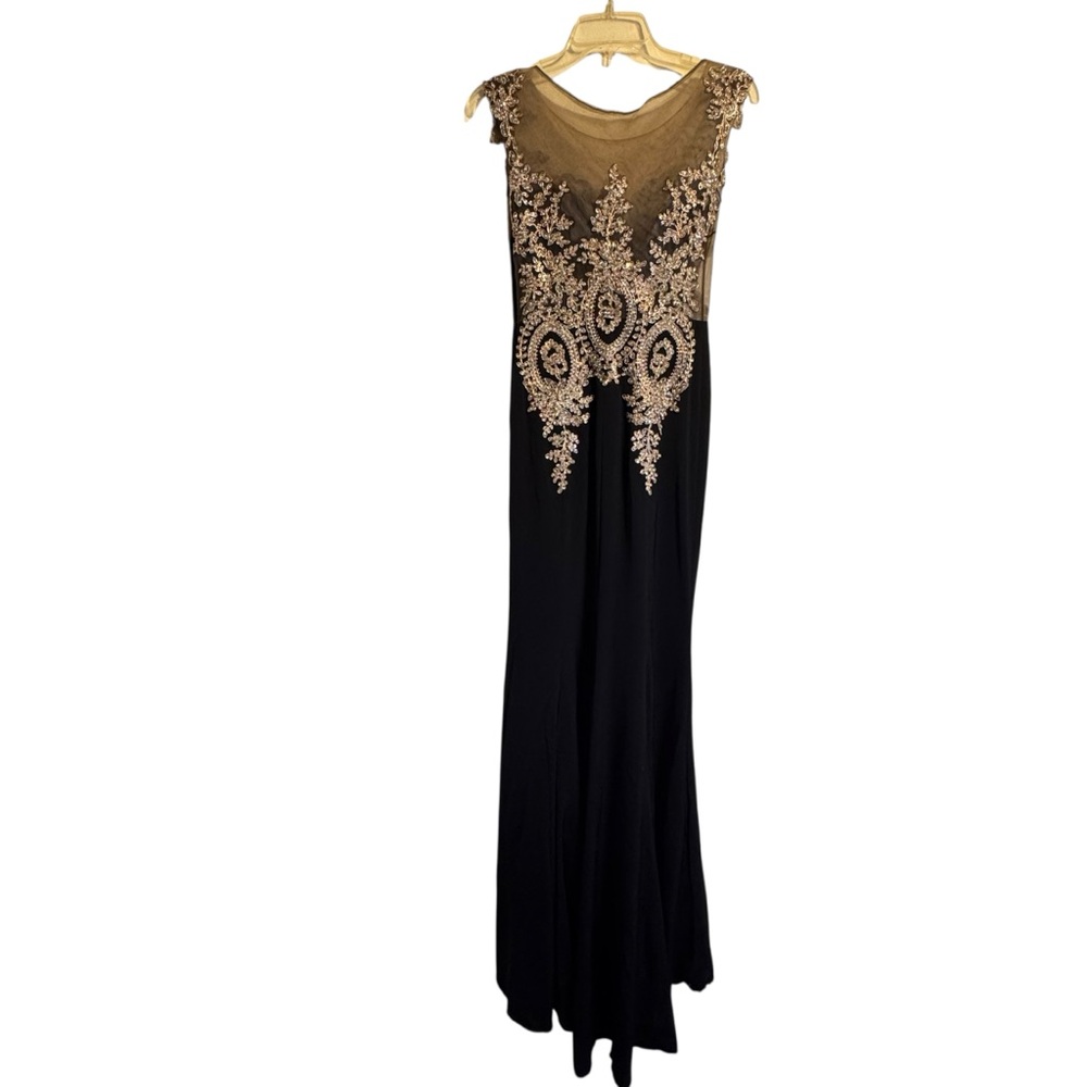 Cinderella Divine Gown 35 Illusion Bodice Gold Lace Crystals - Picture 5 of 15